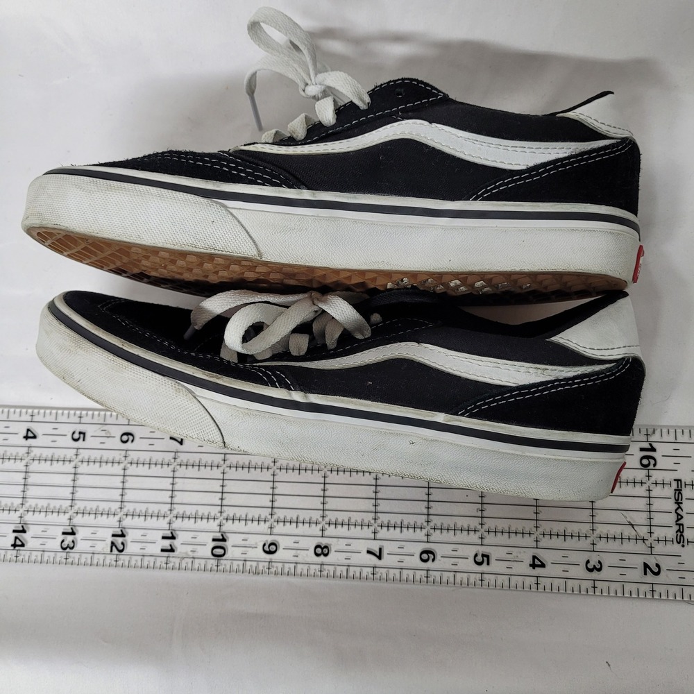 Vans Ward Low Top Black White Canvas Suede Skate Sneakers Womens 8 - Picture 2 of 8
